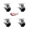 Service Caster 4 Inch Kingpinless Glass Filled Nylon Wheel Swivel Caster Set with Brakes SCC SCC-KP30S420-GFNR-SLB-4 - alternate 4